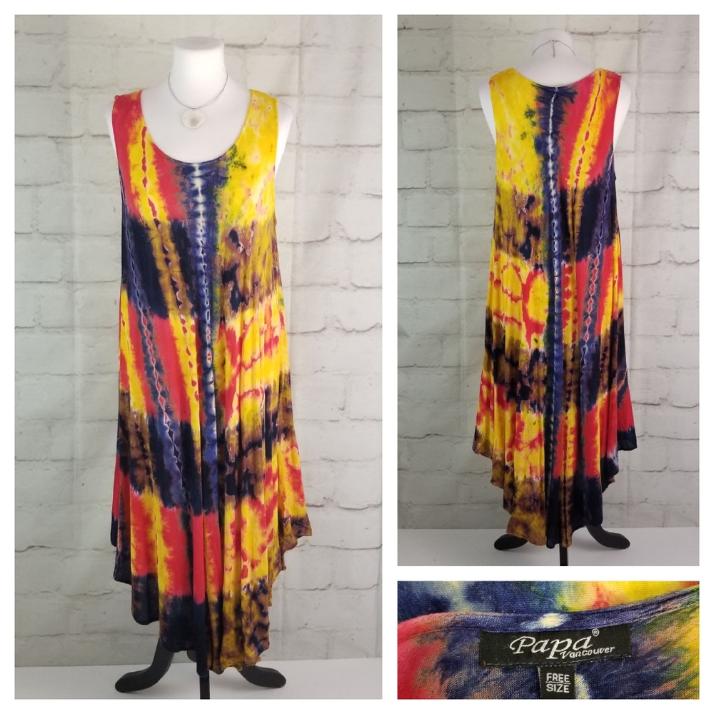 Papa Vancouver Sleeveless Tie-Dyed Swing Sundress